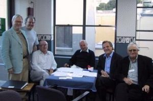 from left to right, John Lester, Jim Borin, Tim Seres, Ron Klinger, Gaby Lorentz and Bill Haughie
