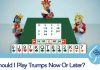 Play trumps now or later? – Learn how to play bridge online at Sky Bridge Club