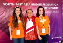 Australia – Indonesia Youth Test Match Francesca McGrath and Renee Cooper with President of SEABF.