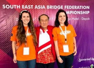 Australia – Indonesia Youth Test Match Francesca McGrath and Renee Cooper with President of SEABF.