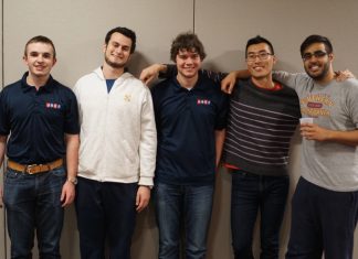 2018 USA2 Patiño Cup team: Dhir Wins Exciting USA2 Final Burke Snowden, Sam Amer, Greg Herman, Will Zhu, Arjun Dhir, photo by Sylvia Shi