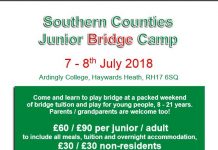 Junior Bridge Camp in Sussex in July 2018