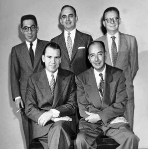 standing: George Rapee, Sam Stayman, B. Jay Becker, John. sottomg: Crawford, Howard Schenken