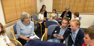 Short Menaces Opposite Squeeze-card by Norman Squire England: 2018 Stamford Inter-Schools Event