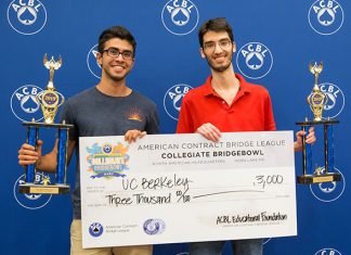 Las Vegas NABC 2019: UC Berkeley sweeps collegiate titles Armin Askari and Kevin Rosenberg from the University of California at Berkeley