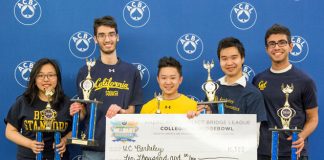 2019 Youth NABC: Berkeley wins Collegiate Bowl The Collegiate Bridge Bowl champions from the University of California at Berkeley: Stella Wan, Kevin Rosenberg, Jess Chao, Foster Tom and Armin Askari
