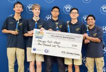 Georgia Tech Bridge Club Third place in the Collegiate Bridge Bowl went to the Georgia Tech Gold Team: Shengding Sun, Cyrus Hettle, Zhuangdi Xu, Richard Jeng and Santhosh Karnik