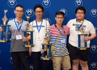 Las Vegas Youth NABC 2019: Youth Swiss winners Yufan Liao, captain Yuchen Xu, Baozhul Jiang and YuQi Wen