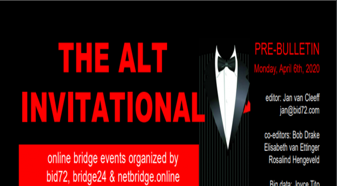 “ALT INVITATIONAL” tournament – starts today on BBO