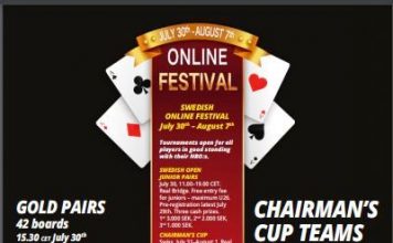 The Swedish Bridge Federation Invites to Online Festival: July 30th – August 7th 2021