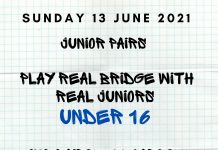 Play Real Bridge with Real Juniors (U16): Sunday 13 June 2021