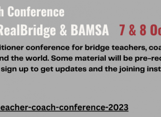 BAMSA + RealBridge teacher/coach conference 7 and 8 October, 2023