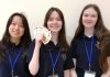 Trailblazing trio are Scotland’s youngest female bridge players Rachel Yu, Niamh Reid & Isla Jameison