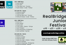 Upcoming u16, u21, u26, u31 dates on RealBridge