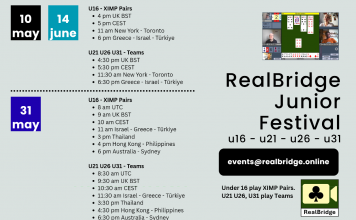 Upcoming u16, u21, u26, u31 dates on RealBridge