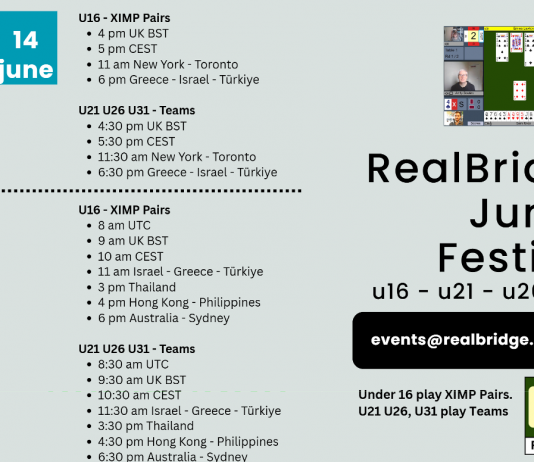 Upcoming u16, u21, u26, u31 dates on RealBridge