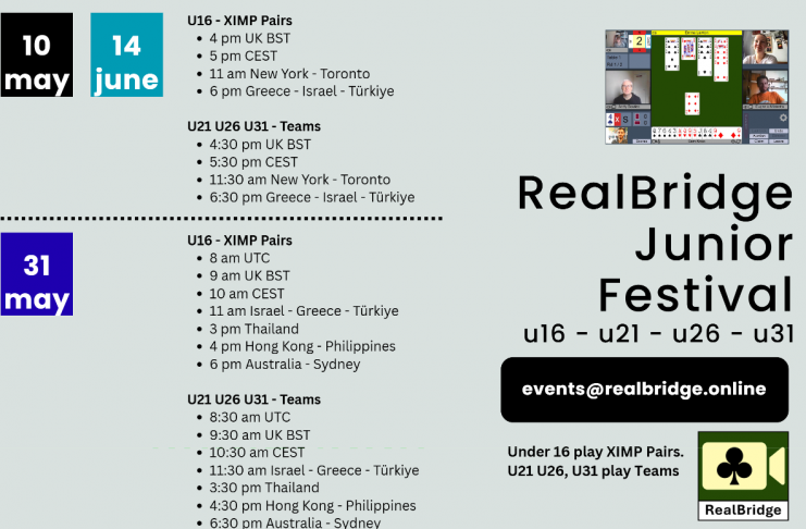 Upcoming u16, u21, u26, u31 dates on RealBridge